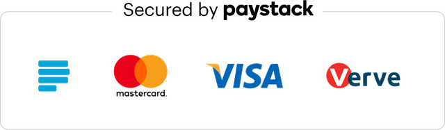 Secured by Paystack — Visa, Mastercard, Verve, 256-bit SSL