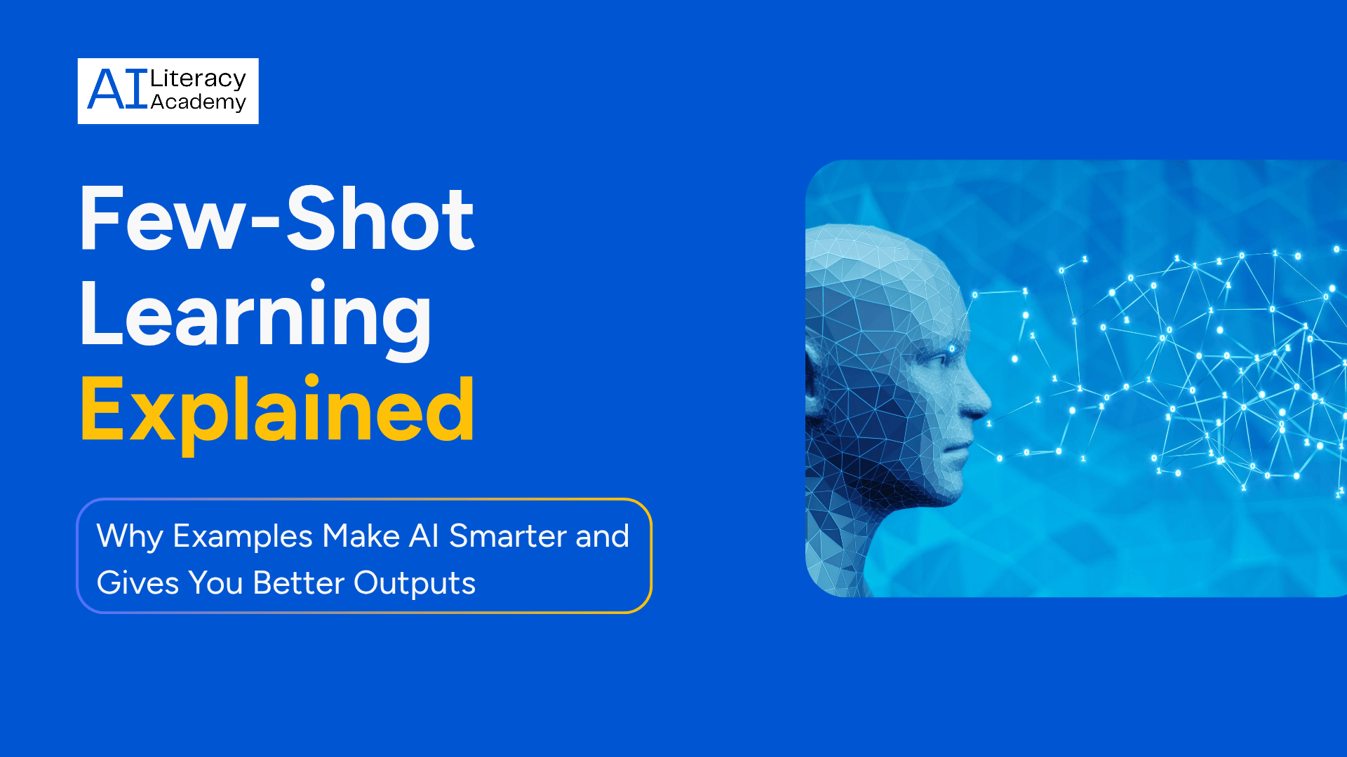 Illustration of an AI model learning from examples through few-shot prompting, symbolizing step-by-step pattern recognition.