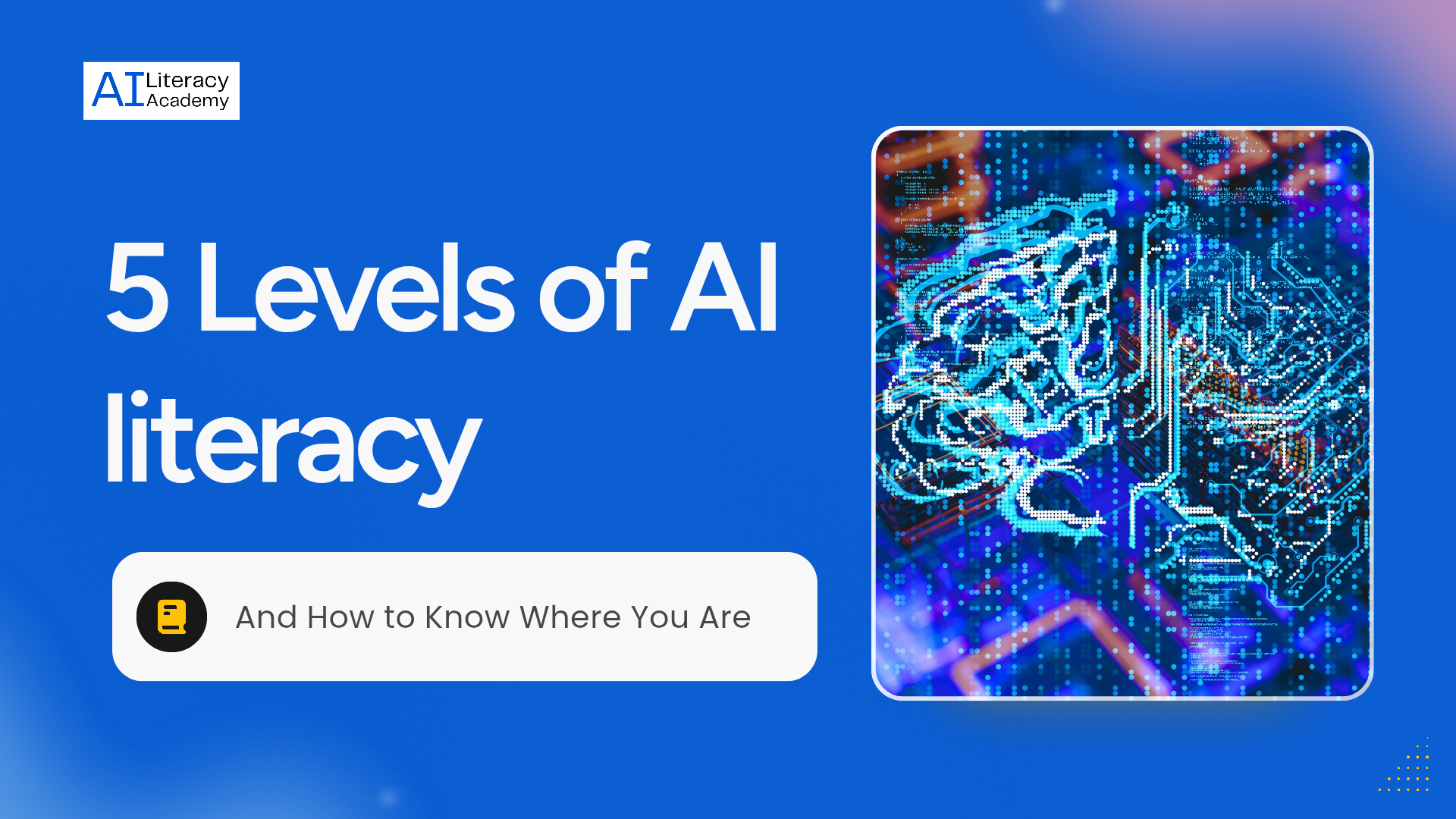 The five levels of AI literacy from awareness to strategic use.