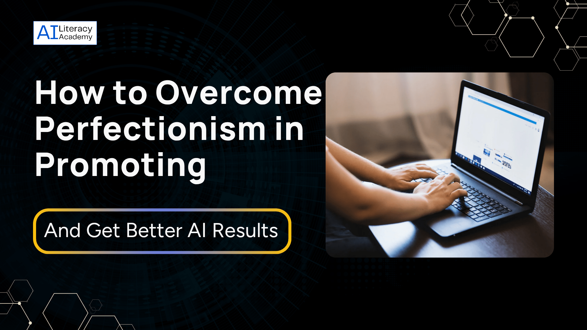 Professional analyzing AI-generated drafts with focus and confidence, symbolizing overcoming perfectionism for better results.