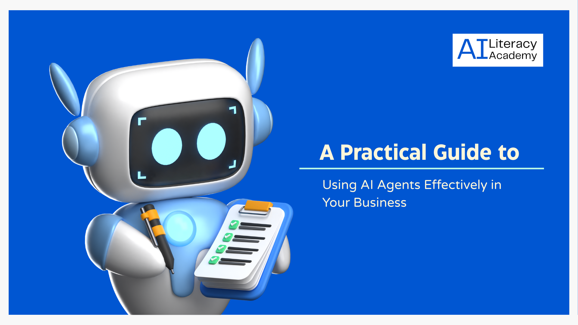 Illustration of a business professional overseeing AI agents managing workflows across multiple tools