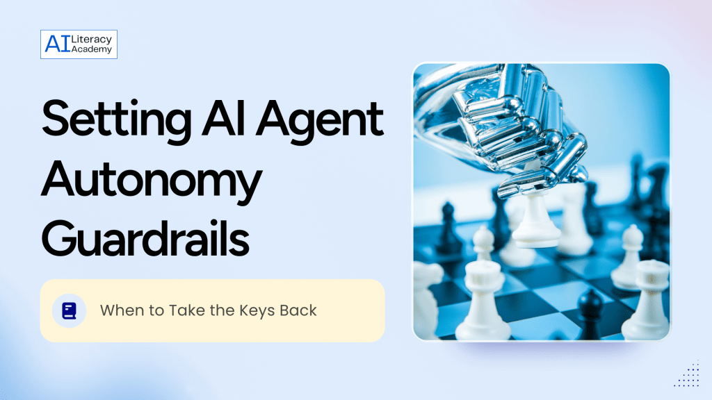 Diagram showing risk-based decision framework for AI agent autonomy with low, medium, and high-risk categories