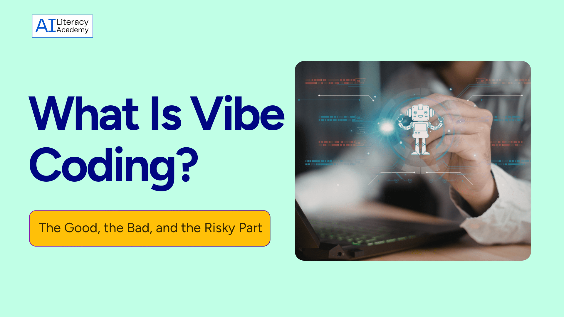Developer using AI coding assistant to generate code from natural language description showing speed versus understanding trade-off
