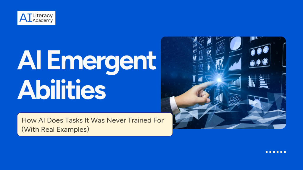 Abstract visualization representing emergent abilities forming within AI systems