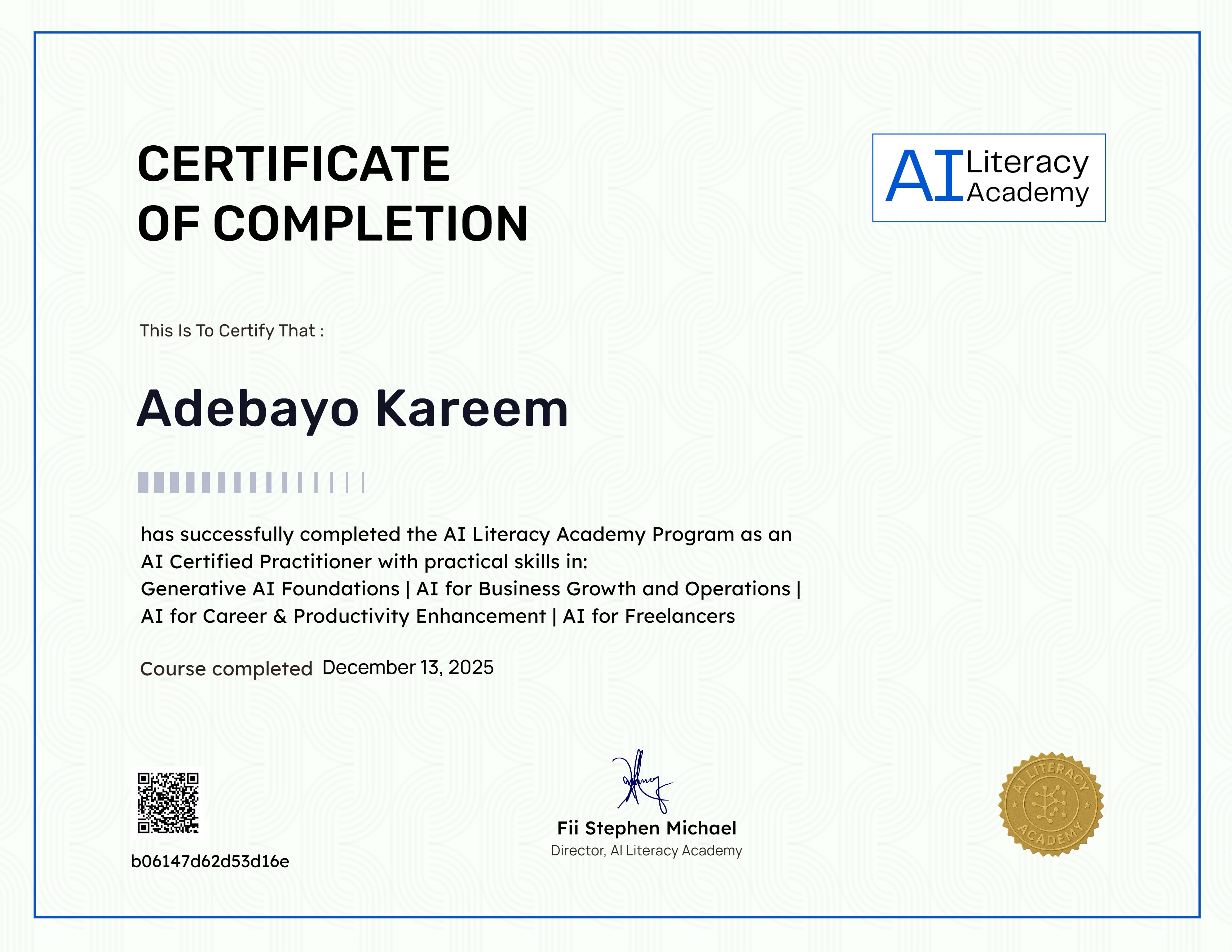 AI Literacy Academy - Cohort 1 (February 2025)